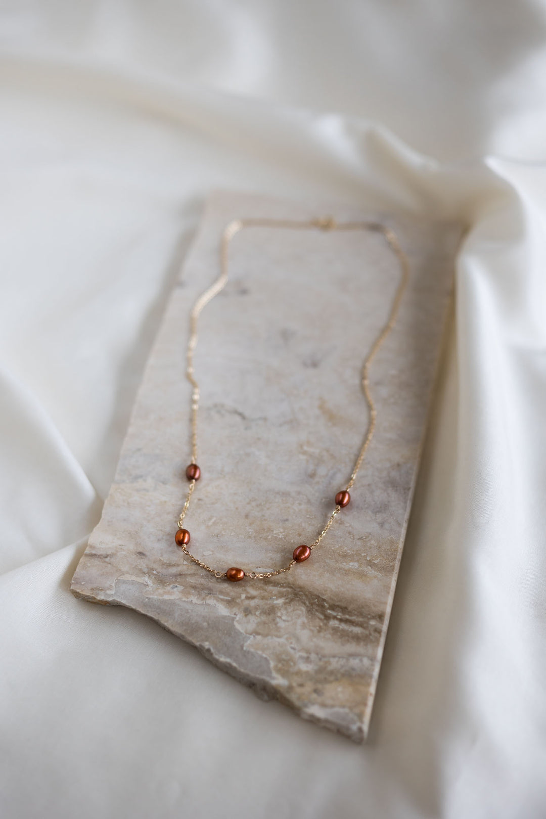 Spicy Orange Pearl Necklace