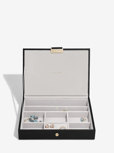Stackers Black Raffia Jewellery Box Lid