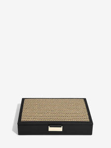 Stackers Black Raffia Jewellery Box Lid
