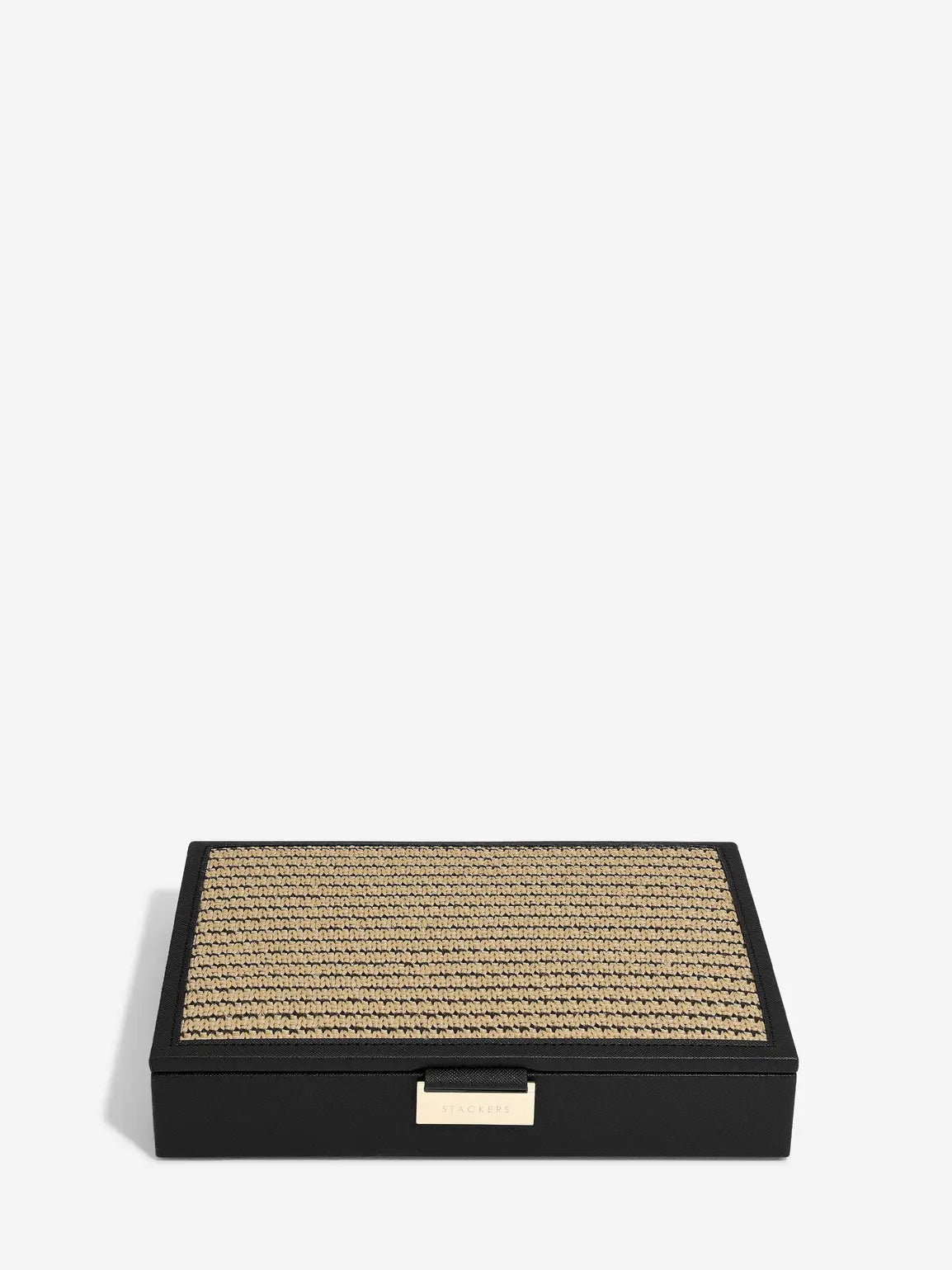 Stackers Black Raffia Jewellery Box Lid