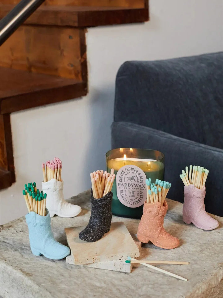 Cowboy Boot Matchstick Holder, Black