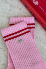 Load image into Gallery viewer, Le Bon Shoppe Embroidered Boyfriend Socks - Amour Pink + Heart