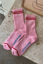 Load image into Gallery viewer, Le Bon Shoppe Embroidered Boyfriend Socks - Amour Pink + Heart