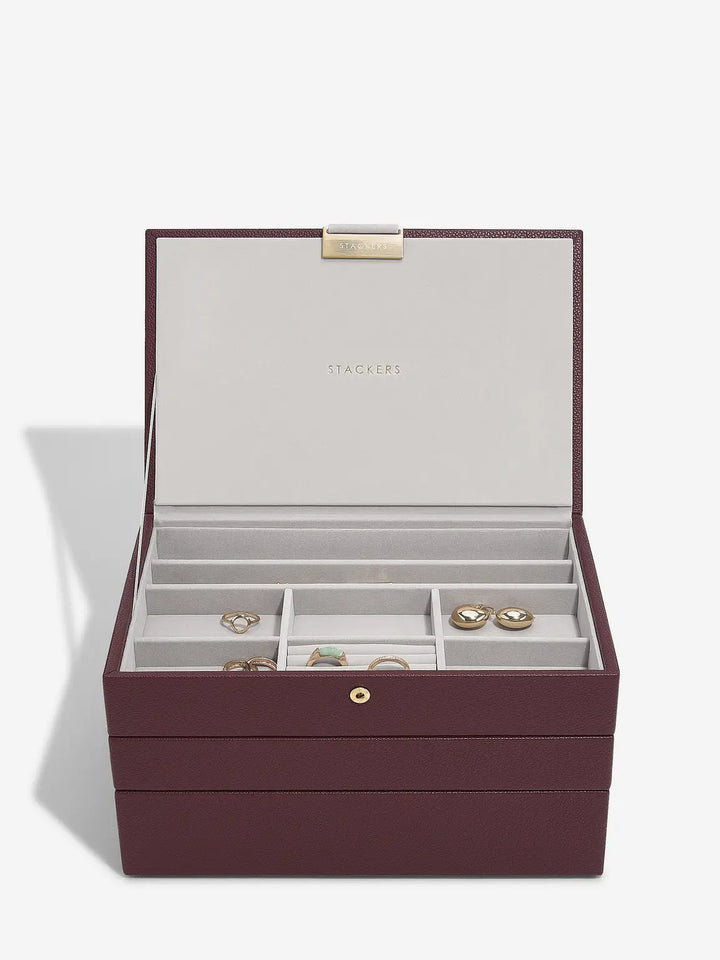 Stackers Burgundy Classic Jewellery Box