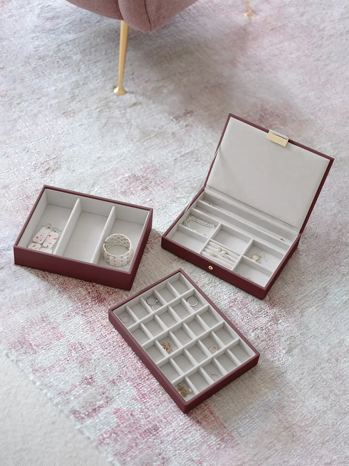 Stackers Burgundy Classic Jewellery Box