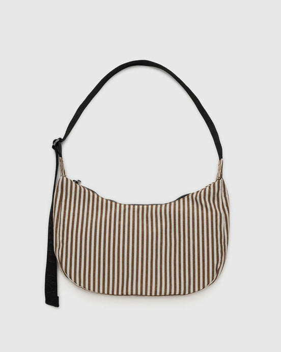 BAGGU Crescent Bag, Brown Stripe
