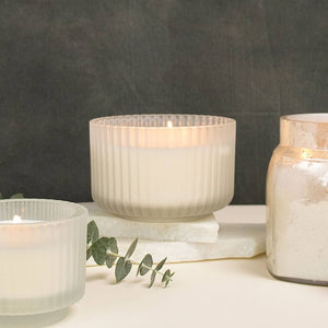 Cypress & Fir - Large 3 Wick White Frosted Glass