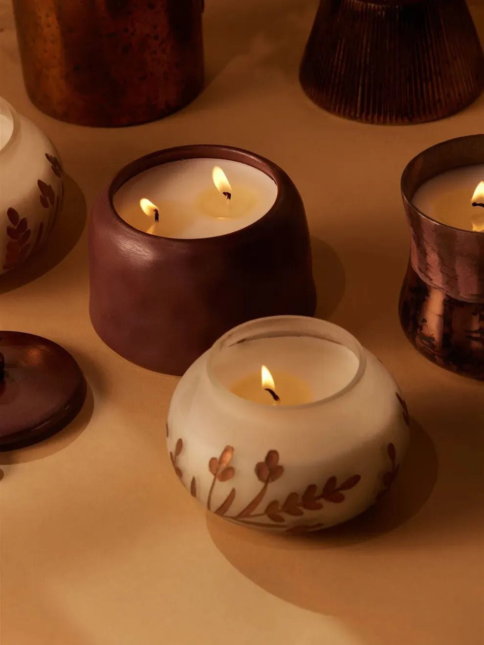 Cypress &amp; Fir - Frosted White Glass Metallic Etching Candle