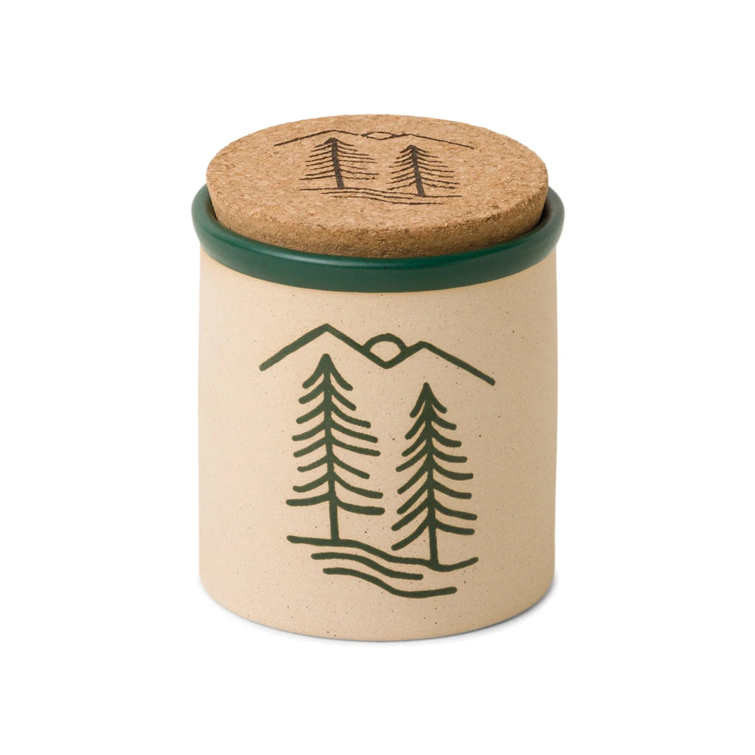 Cypress &amp; Fir Candle - Green Dune with Tree Artwork