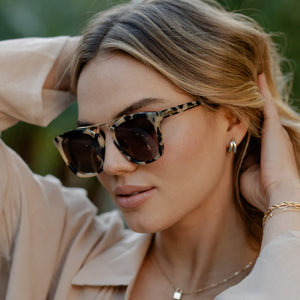 Demi Sunglasses, Beige Tortoise