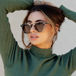 Demi Sunglasses, Beige Tortoise