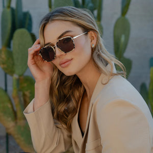 Gia Sunglasses, Beige Tortoise