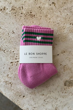 Load image into Gallery viewer, Le Bon Shoppe Embroidered Girlfriend Socks - Rose Pink + Heart