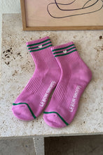 Load image into Gallery viewer, Le Bon Shoppe Embroidered Girlfriend Socks - Rose Pink + Heart