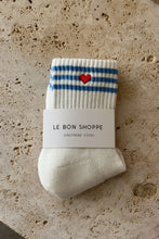 Load image into Gallery viewer, Le Bon Shoppe Embroidered Girlfriend Socks - Ivory + Heart