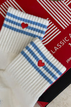 Load image into Gallery viewer, Le Bon Shoppe Embroidered Girlfriend Socks - Ivory + Heart