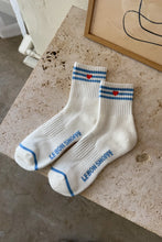 Load image into Gallery viewer, Le Bon Shoppe Embroidered Girlfriend Socks - Ivory + Heart