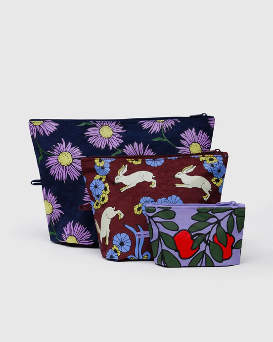 BAGGU Go Pouch Set, Night Orchard