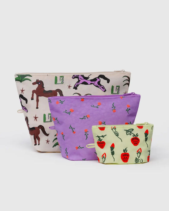 BAGGU Go Pouch Set, Painted Prairie