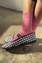 Load image into Gallery viewer, Le Bon Shoppe Embroidered Her Socks - Pink Water + Heart