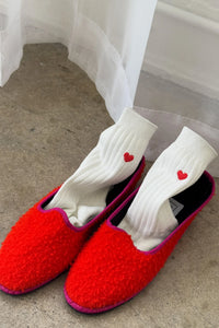 Le Bon Shoppe Embroidered Her Socks - Classic White + Heart