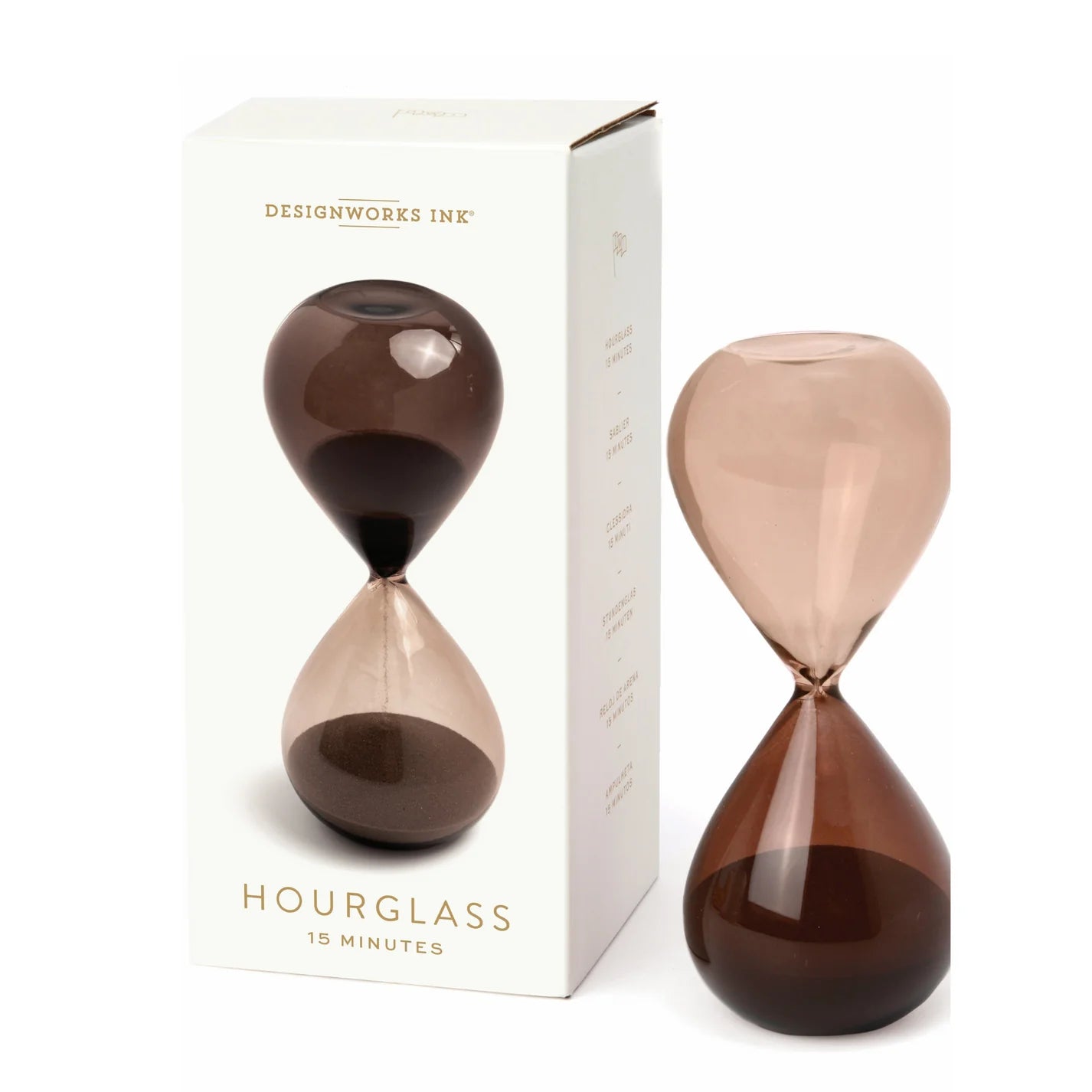 Smoky Quartz Hourglass, 15 minutes