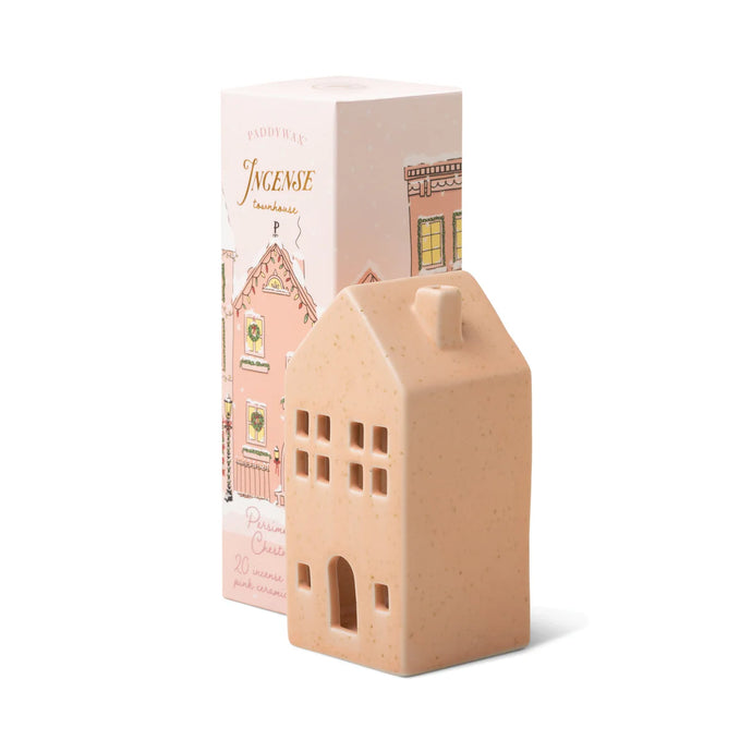 Winter Ceramic Incense Holder - Pink Townhouse, Persimmon Chestnut