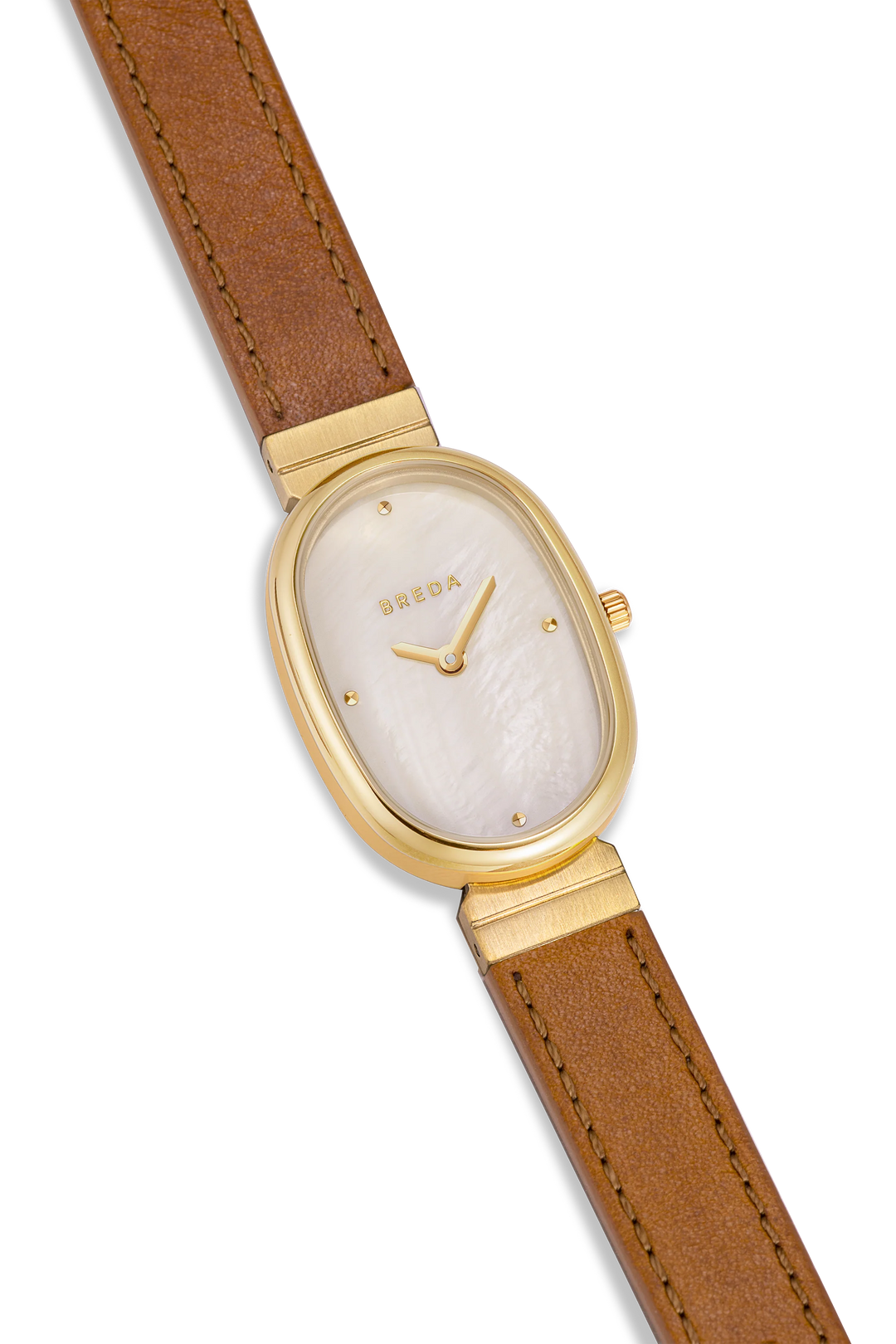 Breda - Jane Leather Watch, Gold/Champagne
