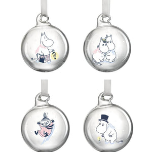 Muurla Moomin Let it Snow Decoration Ball, Set of 4