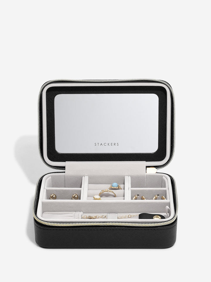 Luxury Travel Box, Black Raffia