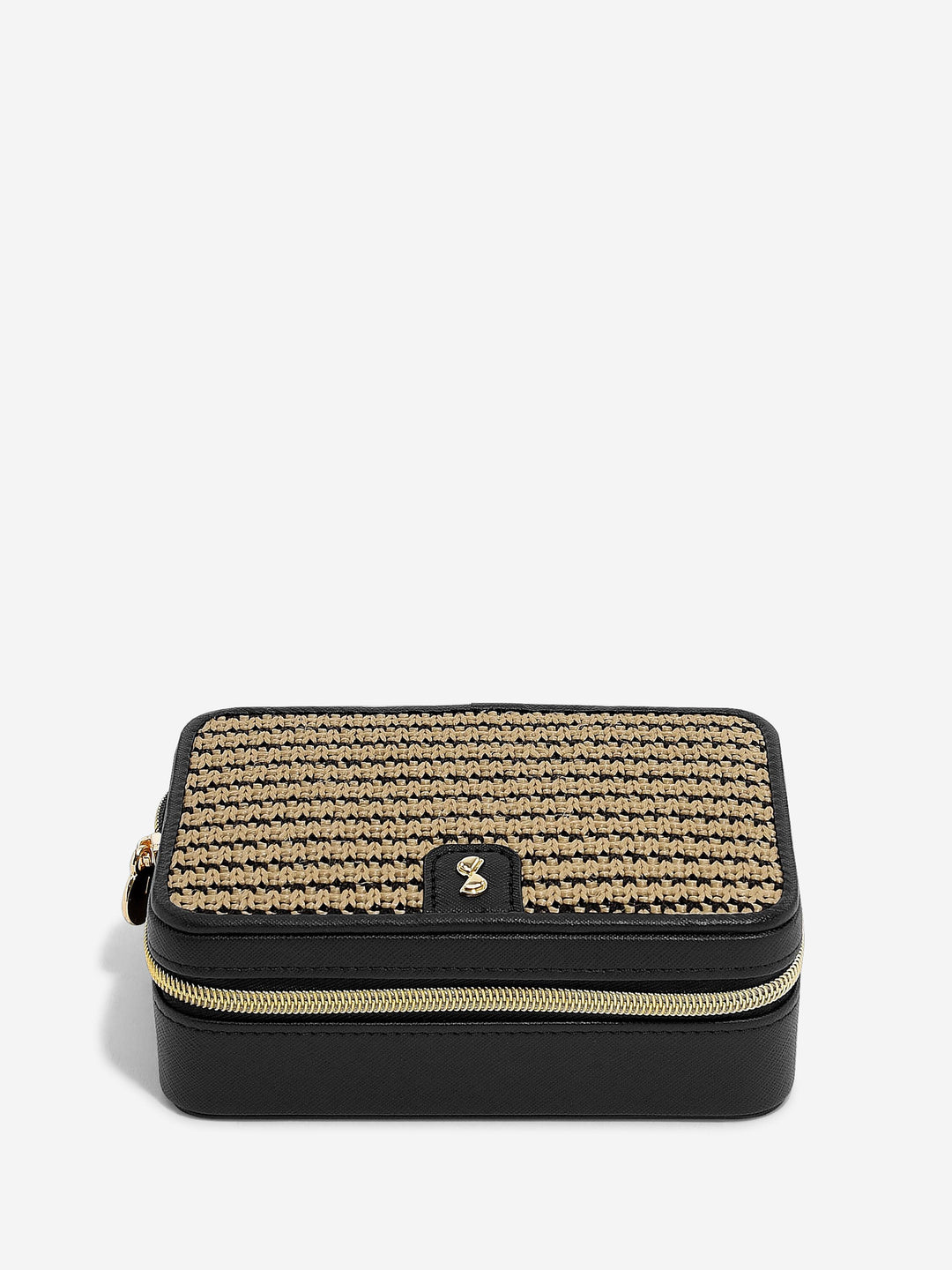Luxury Travel Box, Black Raffia
