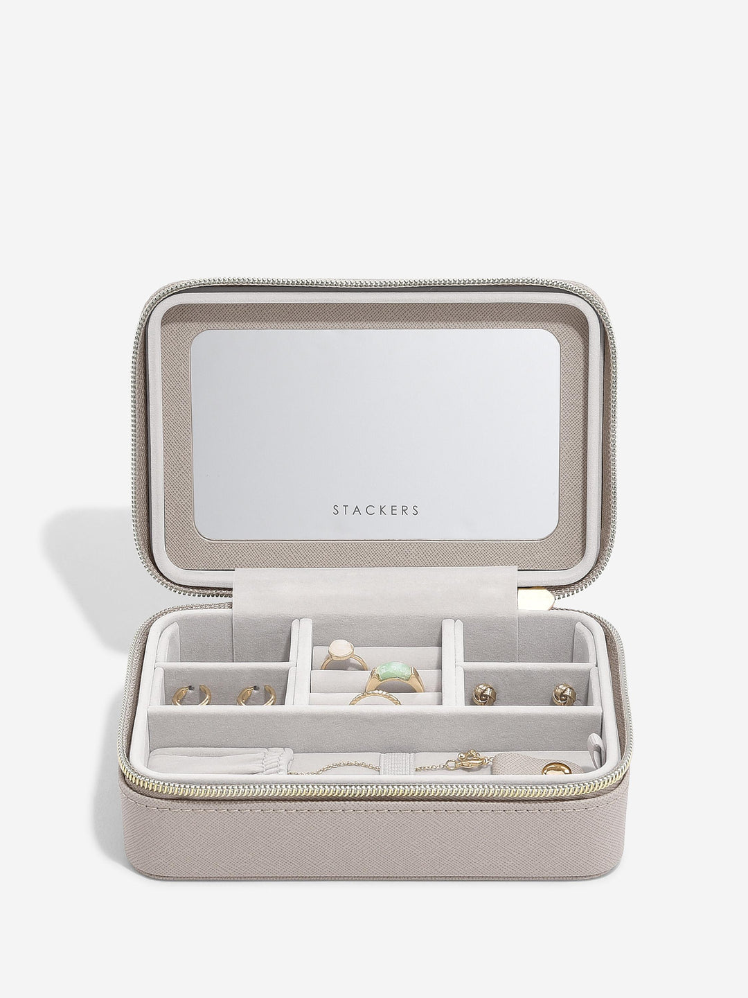 Luxury Travel Box, Taupe Raffia