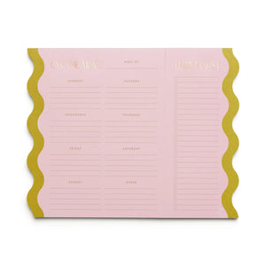 Meal Planner Notepad, Pink & Chartreuse