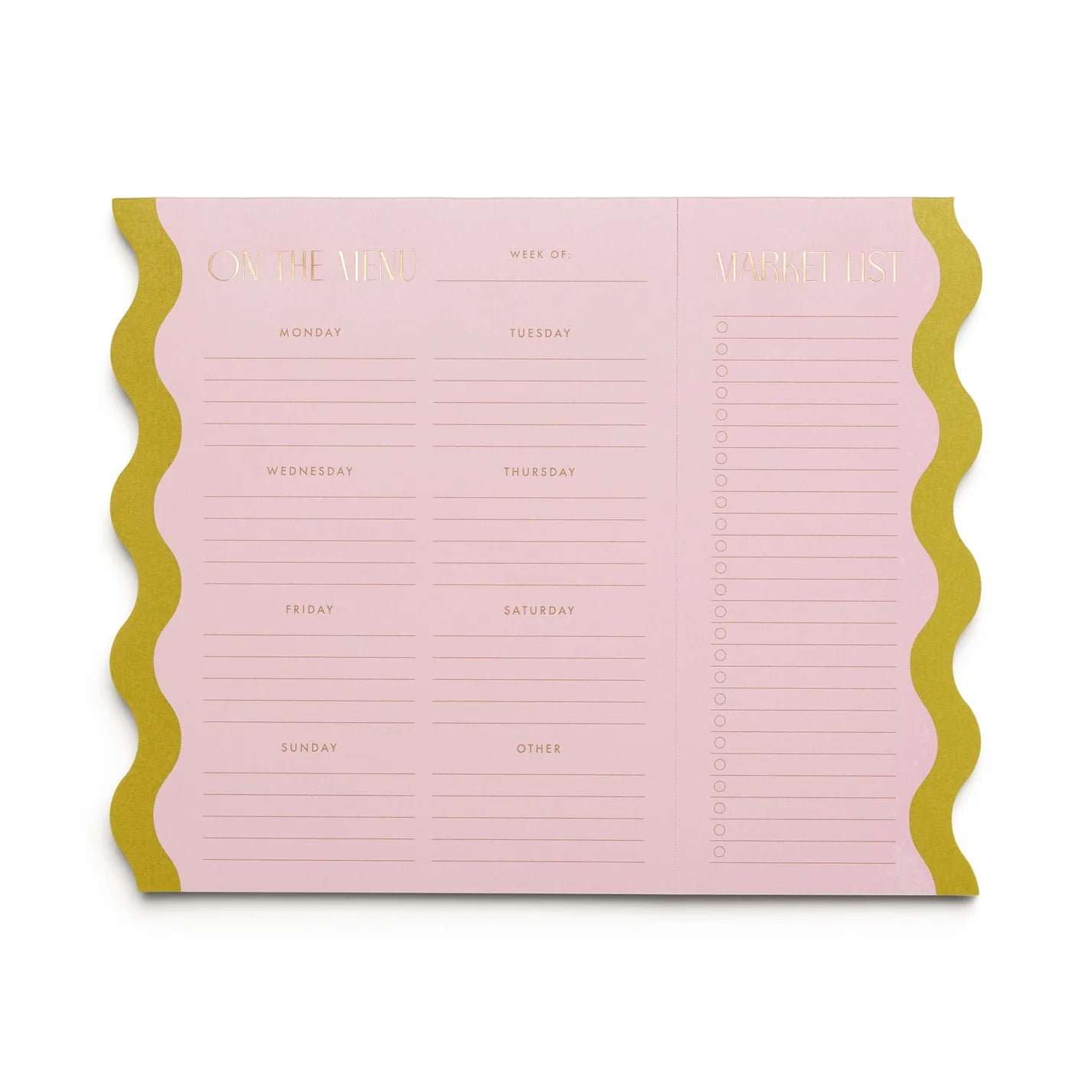 Meal Planner Notepad, Pink & Chartreuse