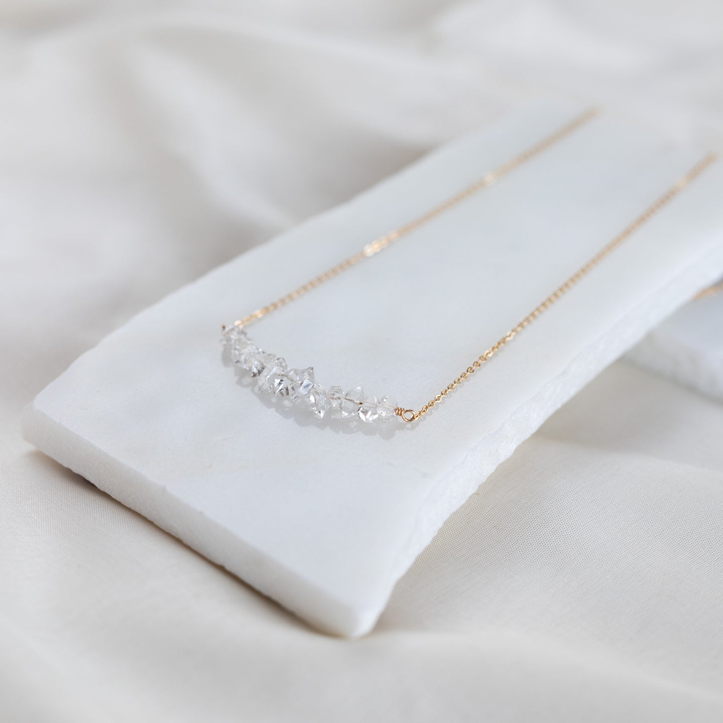 Stacked Herkimer Diamond Hálsmen