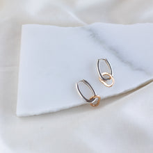 Load image into Gallery viewer, Linked Vök Huggies, Mixed Metal