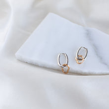 Load image into Gallery viewer, Linked Vök Huggies, Mixed Metal