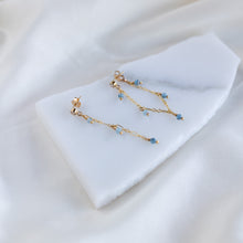 Load image into Gallery viewer, Aquamarine Tassel Earrings