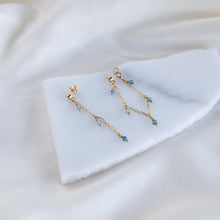Load image into Gallery viewer, Aquamarine Tassel Earrings