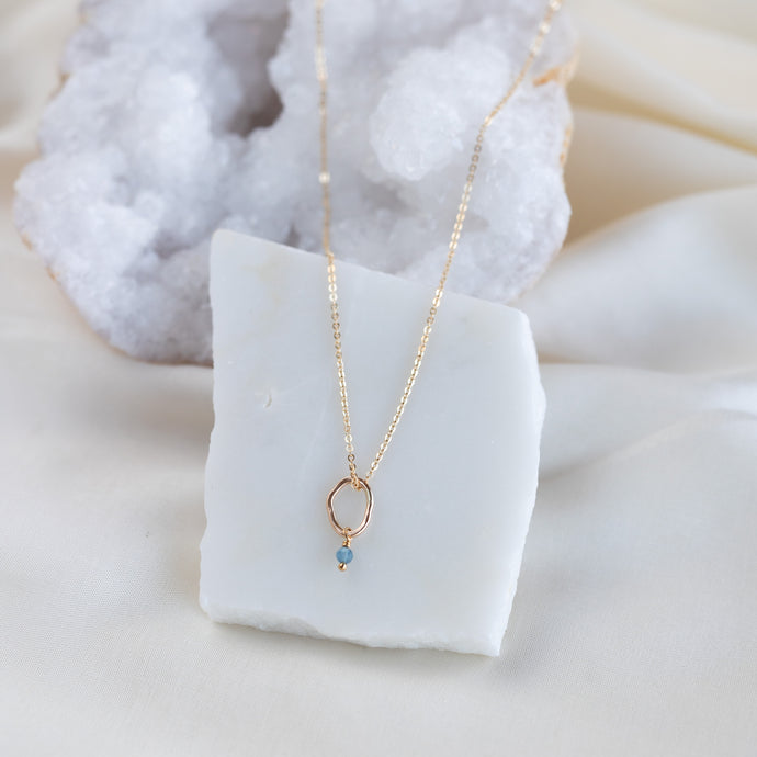 Petite Vök Necklace, Aquamarine