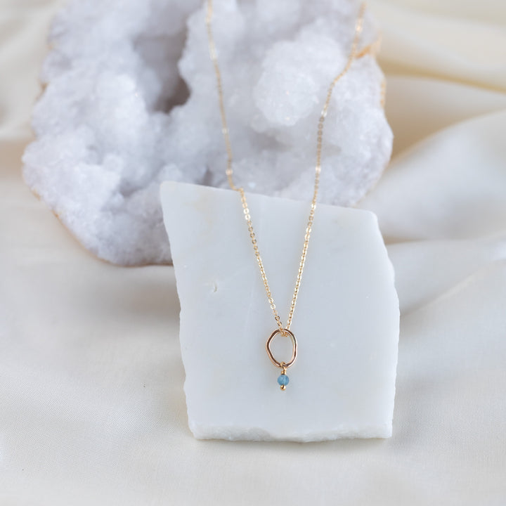 Petite Vök Necklace, Aquamarine