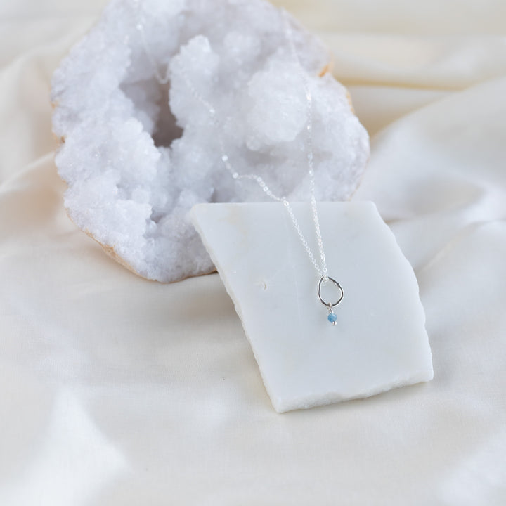 Petite Vök Necklace, Aquamarine