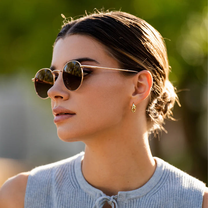 WMP Nevada Sunglasses, Gold Gradient Brown Lens