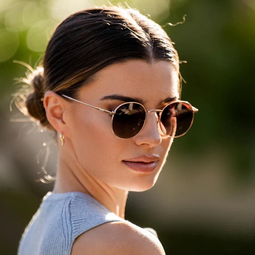 WMP Nevada Sunglasses, Gold Gradient Brown Lens