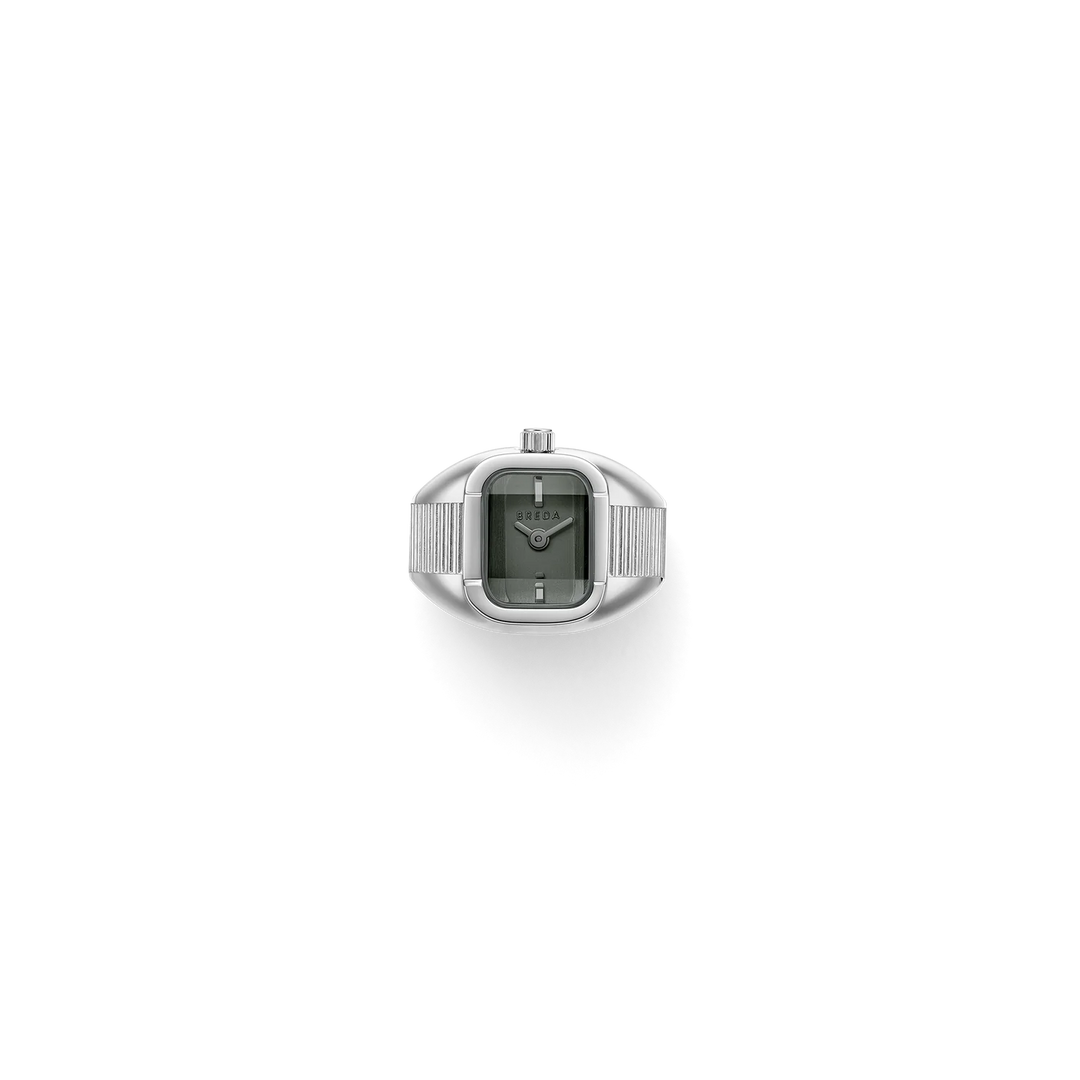 Breda - Nocturne Time Ring, Silver/Smoke
