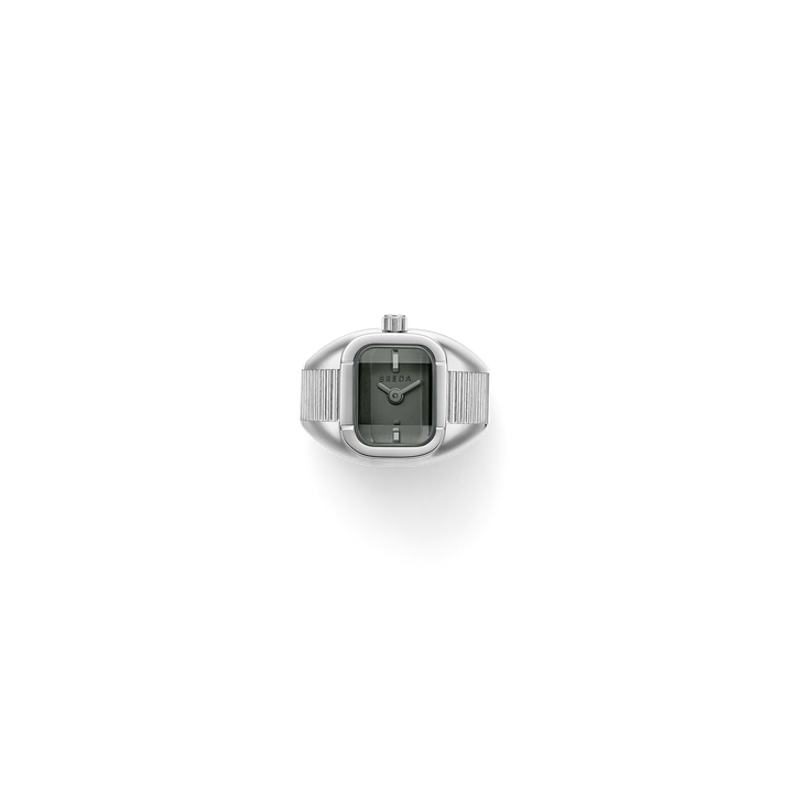 Breda - Nocturne Time Ring, Silver/Smoke