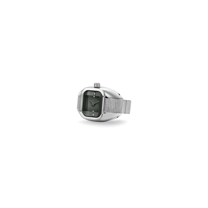 Breda - Nocturne Time Ring, Silver/Smoke
