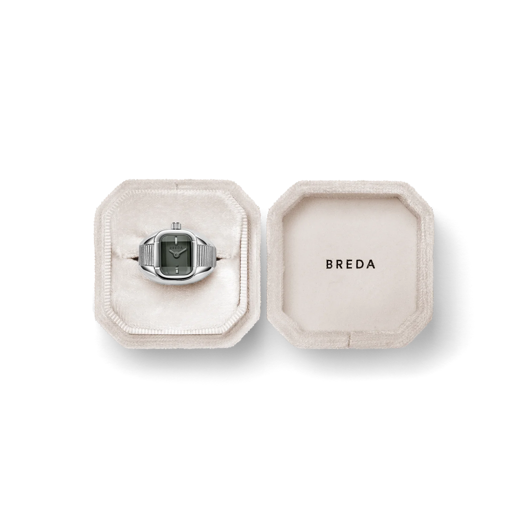 Breda - Nocturne Time Ring, Silver/Smoke
