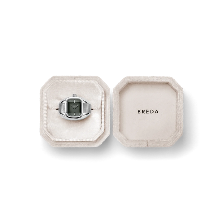 Breda - Nocturne Time Ring, Silver/Smoke