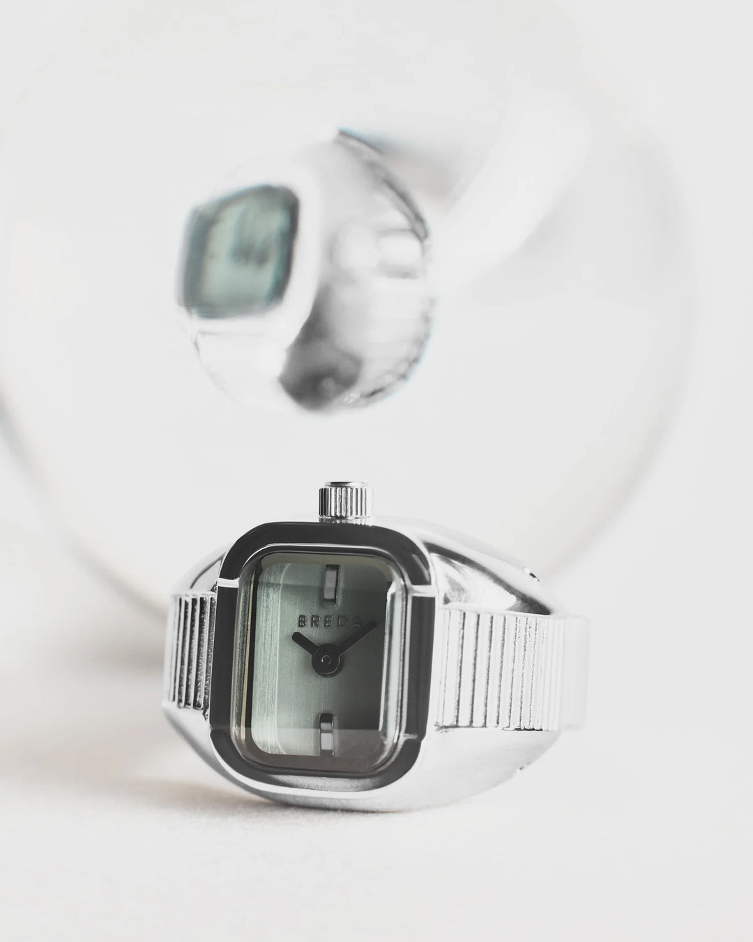 Breda - Nocturne Time Ring, Silver/Smoke